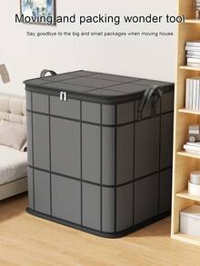 1pc Large Capacity Clothes Storage Bag, Black Foldable Clothes Storage Bag, Quilt Storage Bag, Large Capacity Clothes Bag, Bedroom Closet Storage Bag. Easy To Fold, Space-Saving, Durable, Suitable For Back To School And Home Storage - Black - View 7