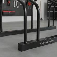 [Free Shipping] 3 Bikes Floor Bike Stand, Bike Parking Rack Garage Bike Storage Stand Indoor/Outdoor 22-28" Wheel Stand, Max. Tire Width 2.15",Black Painted-XY949667 - Multicolor - View 6