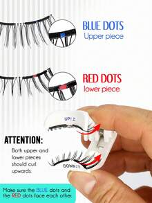 PALM LASHES 1 Par de Cílios Magnéticos Atualizados com Aplicador, Cílios Magnéticos Macios Reutilizáveis com Aparência Natural com Ímãs Ultra-Finos de 0,17mm Sem Necessidade de Cola Fácil de Usar e Remover - Preto - Visão 9