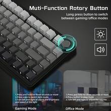 ATTACK SHARK X85 Wireless Mechanical Keyboard, TKL 82 Keys Bluetooth 5.0/2.4GHz/USB-C Hot Swappable Custom Keyboard, Gasket Structure, Knob, RGB Backlit Gaming Keyboard For Windows/ PC/ Linux/ Gamer - Moonlit Night/ BlackBerry/ Purple/ Star White - View 8