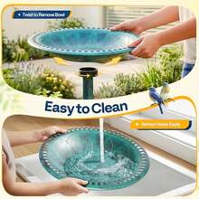 Bird Bath For Outside, Polyresin Pedestal Bird Baths For Outdoor, Garden, Weather-Resistant Birdbaths With 20" Bowl - Bronze - View 3