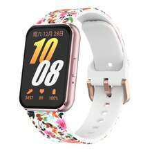 Bedrucktes Silikon Sportarmband für Samsung Galaxy Fit 3 R390 - Bequemes hautfreundliches Roségold Flachverschluss Ersatzarmband - Galaxy Fit3 - Übersicht 19