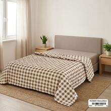 Brown Microfiber Summer Quilt, Lightweight 100% Polyester Bedding Comforter For Bedroom And Guest Room - Size 220X200CM Options - 棕色 - 查看 2