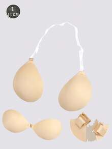 1pc Breathable Spaghetti Strap Adhesive Bra, Thin Push-Up Lifting Invisible Breast Pads, Suitable For Wedding Dress And Camisole - Multicolor - View 13
