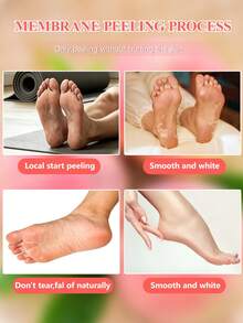 5 Pairs Foot Exfoliation Foot Peel Mask For Dry Feet, Foot Peeling Mask For Soft Feet - Peach & Aloe Extract Infused No Harsh Foot Peeling Mask, Spa Experience At Home & Gift Ideas - 白色 - 查看 3