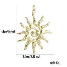 1pc Copper Asymmetrical Heart & Sun Pendant DIY Bracelet Necklace Anklet Charm, Niche Layering Accessory For Best Friends, Valentine's Day, Beach Vacation, Coworker Gift, Mother's Day - Multicolor - View 10