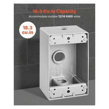 Outdoor Electrical Box 4-Pack, 4.5x2.8x2in, Junction Box For Outlet, 1/2-3/4" Conduit, 18.3 Cu.In, Gray Metal Protector - Multicolor11 - View 2