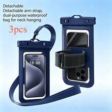 3pcs Detachable Arm Band & Halter Dual-Use Waterproof Phone Pouch, Touchscreen Phone Case For Running, Cycling, Sports, Swimming, Water Play, Arm Bag 8-Level Waterproof Multi-Function - Multicolor - View 3