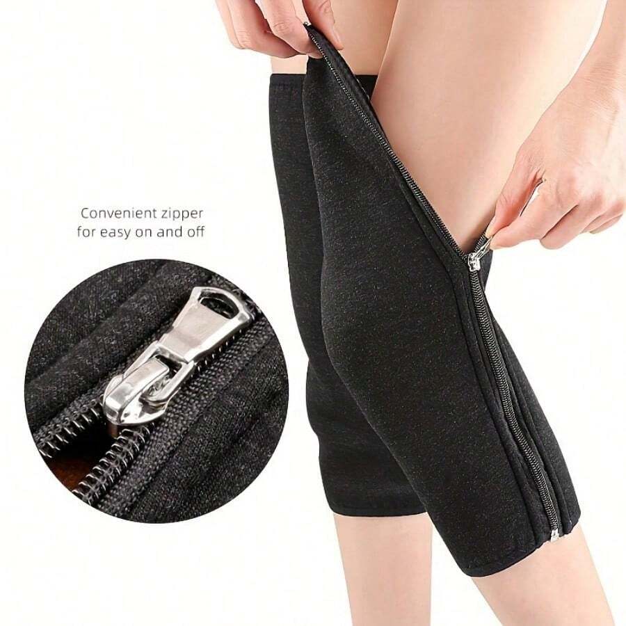Thickened Fleece Knee Pads, Warm Support, Suitable For Cold Weather, Compression Knee Sleeve, Suitable For Autumn And Winter - Multicolor - View 1
