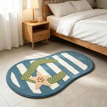 1 pieza Alfombra decorativa con diseño de rayas de brisa marina azul, tapete de piso, alfombra, alfombra para sala de estar, alfombra de área, alfombra grande, alfombra para dormitorio, alfombra universal - Multicolor - Ver 5