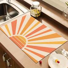 1pc 2D Flat Stove Protector Mat, Vintage Sun Pattern, Rubber Non-Slip Heat-Resistant Stove Cover Pad, Suitable For Induction Cooktop, Glass Stove, Multi-Functional Scratch-Resistant Mat, Best Choice For Oven, Washing Machine, Dryer, Kitchen Decor. - Multicolor - View 12
