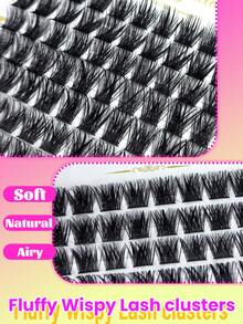 384pcs Individual False Eyelashes For DIY Lash Extension, D-Curl Fluffy Lashes, Easy Lash Extension At Home - Black - View 6