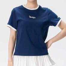 Adidas New Summer Breathable Sports Casual Women's Comfortable Crew Neck Short Sleeve T-Shirt - Blue and White - View 2