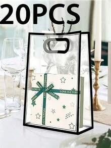 20pcs/10pcs/5pcs Transparent PVC Gift Bags (Ribbon Not Included), Tote Bags, Suitable For Birthday, Wedding, Valentine's Day, Graduation Ceremony And Other Occasions, Transparent Plastic Gift Bags, Large Capacity Cosmetic Storage Bags - Transparent - View 17