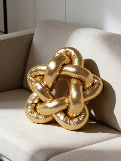 1pc This Luxurious, Handcrafted Star-Shaped Throw Cushion Is Entirely Handmade And Adorned With Metallic Foil. Perfect For Bookshelves, Entryways, Bedside Tables, Tv Stands, Living Room Décor, Or Dining Table Settings.