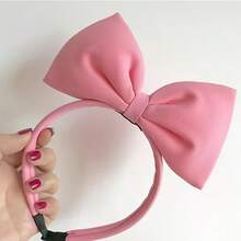 1pc Fashion Sweet Large Bow Headband, Princess Hair Accessory, Fabric Cute 3D Headband - Pink - View 3