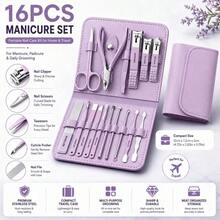 16-Piece Professional Manicure Set | Stainless Steel Nail Care Kit With Travel Case | Complete At-Home & On-The-Go Grooming Kit - Blue - View 6