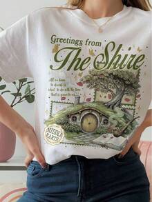Shire,  Expedition-Shirt, Fun Tops, Tolkien-Themed Book Merchandise, Bookworm Gifts - White - View 1