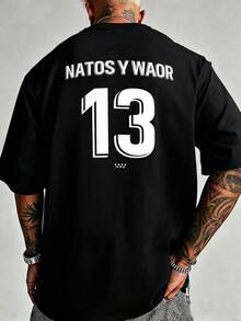 Men's T-Shirt NATOS WAOR 13 2026 Hip-Hop Fashion Vintage T-Shirt, Men's Summer Print T-Shirt 100% Cotton Casual T-Shirt - 黑色 - 查看 4