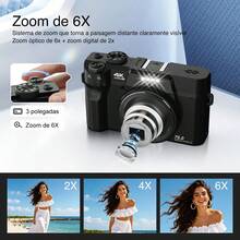 4K Digital Camera (For Professional Photography), 12x Optical Zoom, 75MP Auto Focus, Supports WiFi Network Camera Function, Equipped With 3-Inch Ultra-HD Display, Ideal For Travel And Video Blogging - View 4