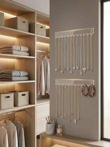 1pc Acrylic Jewelry Organizer Stand,Multifunctional Necklace Jewelry Display Holder,Jewelry Storage Rack For Necklaces, Earrings, Bracelets And Rings,For Bedroom, Bathroom, Vanity And Makeup Table,Space-Saving Room Decor,Jewelry Storage Oraganizer - Clear - View 1