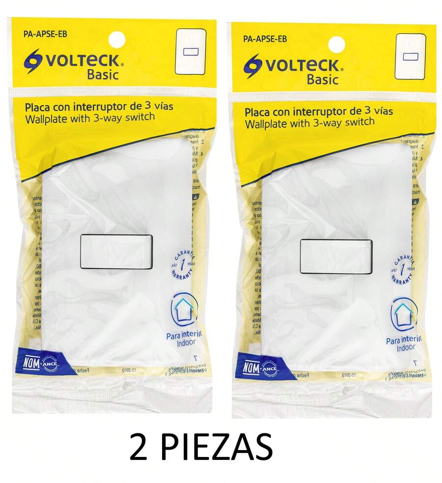 TRUPER KIT 2 PC-Plate Assembled With 1 3-Way Switch, Volteck Basic - White - View 1