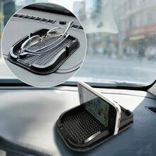 1PC Black Car Dashboard Anti-Slip Mat, Heat Resistant, Non-Slip, Securely Holds Phone And Miscellaneous Items Without Sliding - 1pc Non-slip Phone Stand Mat - View 1