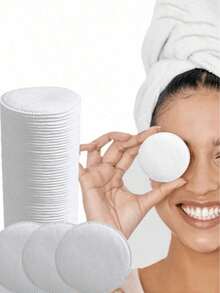 200/100/50pcs Reusable Round Makeup Remover Pads, Soft, Low-Irritation, Suitable For Face, Eyes, Skin Care And Makeup Removal - Multicolor - View 1