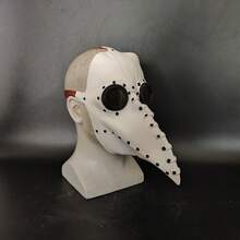 1 buah Topeng Paruh Burung Halloween Hitam, Topeng Paruh Burung Dokter Wabah Steampunk Populer - beraneka warna - View 7