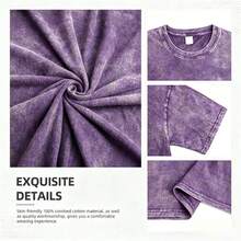 100% Cotton Geographic Inspired Dragonfly Graphic Baby T Shirt For Men And Women |  Exquisite Design |  Loose And Comfortable | Shirts Y2k - 水洗紫色 - 查看 3