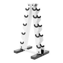 Porta bilancieri, porta bilancieri a cavalletto, porta bilancieri in acciaio a 5 livelli, supporto per pesi per palestra domestica - Bianco - Visualizzare 9