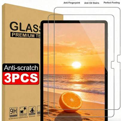 3pcs Ultra HD Tempered Glass Tablet Screen Protector, 9H Hardness, Explosion-Proof, Scratch-Resistant, Easy Application, For Galaxy Tab S9 S8 S9FE S10