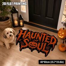 1pc Halloween Horror Spirit Decorative Rug, Home Decor, Area Rug, Casual Blanket, Bedside Rug, Bedroom Rug, Washable Rug - Multicolor - View 3