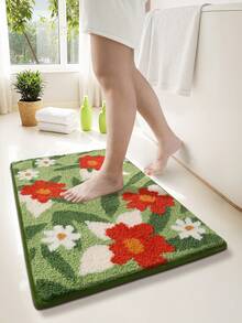 DAJIANG 1PC Bathroom Mats Rugs Flocking Fluffy Comfortable Underfoot Flower Shaped Bath Mat,TPR Backing Non-Slip Kitchen,Outdoor, Indoor, Runner Corridor, Bedroom, Living Room, Beside Throw Rugs Machine Washable Rugs Easy Cleanfor Bedroom Bathroom Decor - Multicolor - View 4