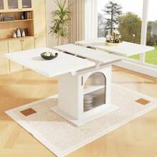 Mesa de Comedor Extensible - Espacio Ahorrado - Blanco - Ver 1