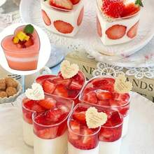 1/5/10pcs Reusable Heart-Shaped Dessert Cups Without Lids - Perfect For Ice Cream, Mousse, Pudding And Gelato - Baking Supplies For Bakeries, Birthday Parties, Buffets, Weddings - Multicolor - View 3