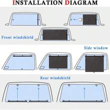Windshield Sun Shade, Car Automatic Retractable Sunshade Windshield Sun Block Visor Shade Curtain Sun (Black 17 In *46.91 In) - 17 In X 46.91 In - View 5