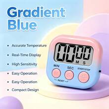 Universal Home Gradient Digital Timer, High Sensitivity Sensor For Stable And Accurate Timing, Large Comfortable Buttons To Prevent Accidental Press, Large Screen With White Background And Black Digits For Clear Reading, Mini Versatile Body Fits Various Spaces, Suitable For Cooking Timing, Student Pomodoro Study, Workout Interval Timing - AAA Batteries Not Included - Gradient - View 10