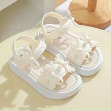 Vicvait Girls Cute Bow Decor Fashion Sunny Sandals - White - View 1
