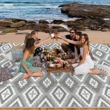 Outdoor Rug For Patios, Reversible Plastic Straw Camping Carpet, Large UV Resistant Area Garden Rugs Mats For RV, Picnic, Backyard, Deck, Balcony, Porch, Beach - A - View 3