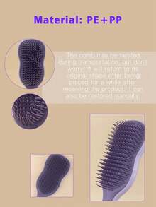 1pc Natural Soft Bristle Hair Brush With Non-Slip Handle, Scalp Massage Comb Suitable For Curly, Straight, Dry Or Wet Hair - Multicolor - View 7