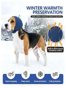 Dog Ear Muffs - Anti-Shake Ear Wrap & Quiet Calming Hoodie, Adjustable Head Cover, Relieves Noise & Anxiety, Hematoma Protection During Grooming, Bathing, Blow-Drying, Fireworks (Blue, Size S) - Multicolor - View 7