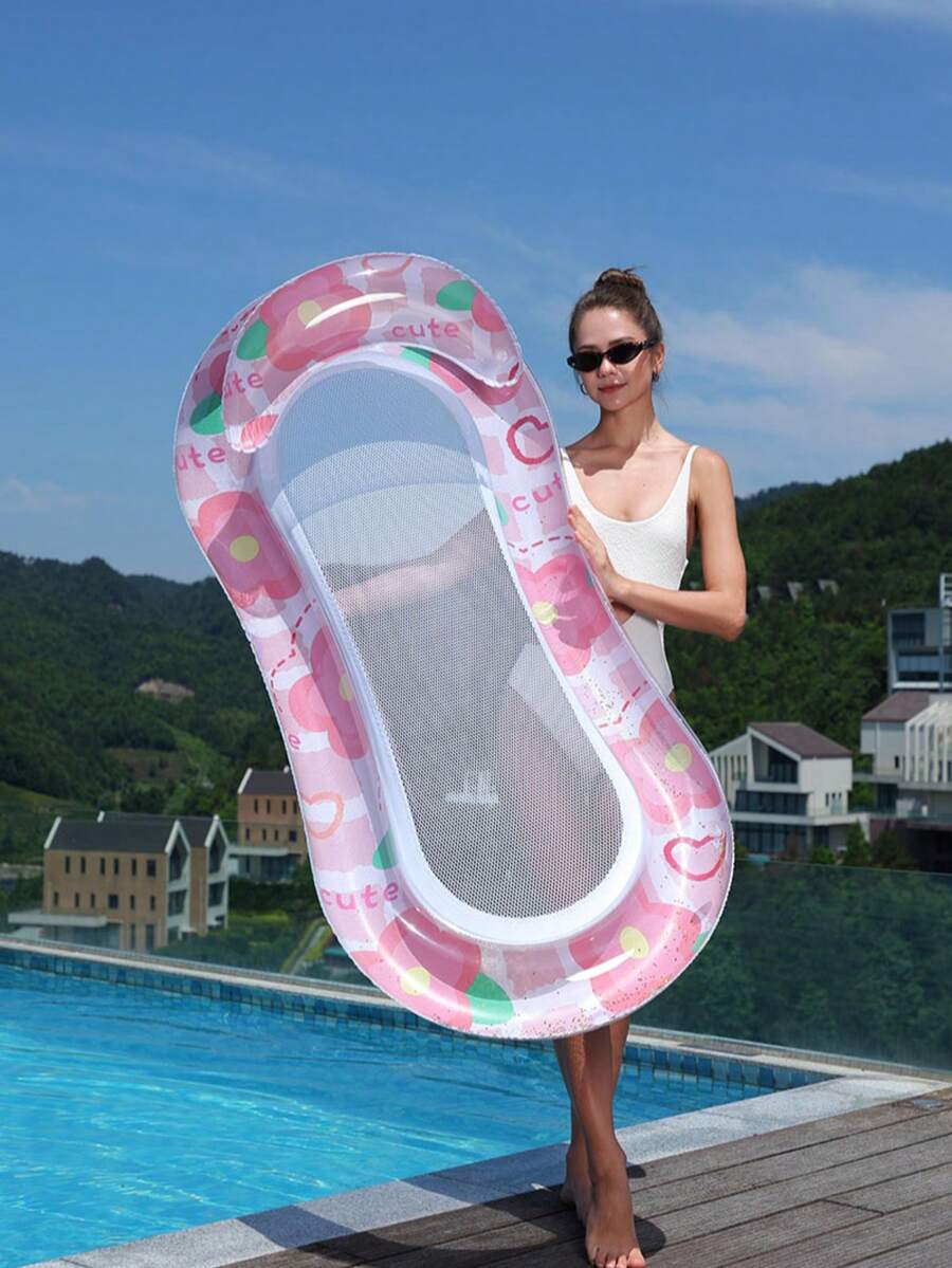 Inflatable Pool Float | Fun Glitter Sunflower Design With Headrest - Pool Float Lounge, Raft, Hammock | Water Park Party, Summer Lakeside Sunbathing, Easy To Carry, Pool Float - Multicolor - View 1