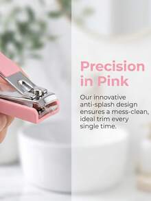 5pcs Anti-Splash Nail Clipper Set, Portable Handheld Nail Trimmer, Manicure Scissors, Nail Clippers, Personal Care Tools With Travel Carrying Case, Pink/Yellow/Green Available - Multicolor - View 4