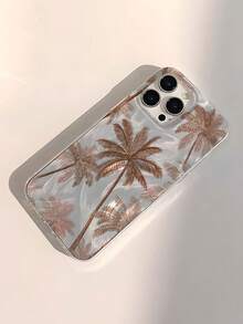 1pc Fashion Summer Coconut & Shell Pattern Waterproof Anti-Fingerprint Anti-Scratch Transparent IMD Soft Glossy Smooth Phone Case, Suitable For Confession, Gift For Friends, Family, Couples, Birthday, Holiday, Compatible With Apple 17/17 PLUS/17 PRO/17 PRO MAX - Multicolor - View 3