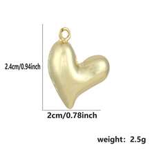 1pc Copper Asymmetrical Heart & Sun Pendant DIY Bracelet Necklace Anklet Charm, Niche Layering Accessory For Best Friends, Valentine's Day, Beach Vacation, Coworker Gift, Mother's Day - Multicolor - View 40