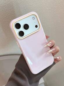 Fashionable Minimalist Colorblock Jelly Macaron Light Pink Phone Case Compatible With Iphone 17 Pro Max/17 Pro/17/16 Pro Max/16/16 Pro/15/15 Pro Max/15 Pro/13/14 Pro Max/13 Pro/13 Pro Max/14 Pro Soft Protective Cover - Baby Pink - View 2