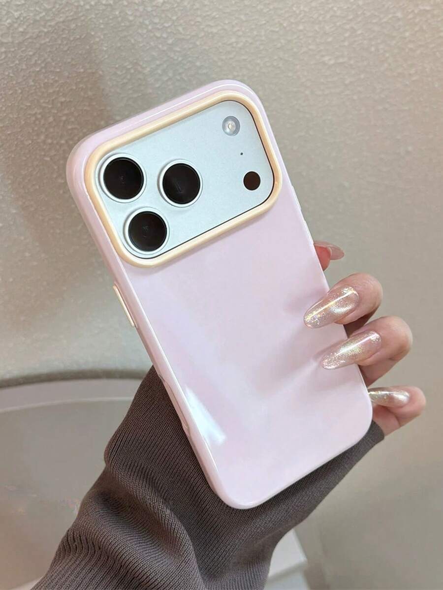 Fashionable Minimalist Colorblock Jelly Macaron Light Pink Phone Case Compatible With Iphone 17 Pro Max/17 Pro/17/16 Pro Max/16/16 Pro/15/15 Pro Max/15 Pro/13/14 Pro Max/13 Pro/13 Pro Max/14 Pro Soft Protective Cover