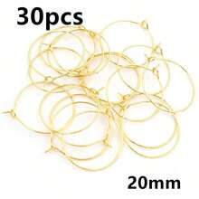 30 buah Anting Lingkaran Besar Stainless Steel Warna Emas 12-45mm, Kawat Anting Lingkaran Besar, Aksesoris Pembuatan Perhiasan DIY - Lingkaran lingkaran - View 9