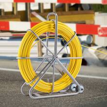 Cinta de Pescado de Fibra de Vidrio de 200,09m Diámetro de 7,94mm Extractor de Cables con Varilla para Pasar Cables, Soporte de Carrete de Acero, 3 Cabezales de Extracción, Herramientas de Pesca - 200,09 m Diámetro de 7,94 mm - Ver 9